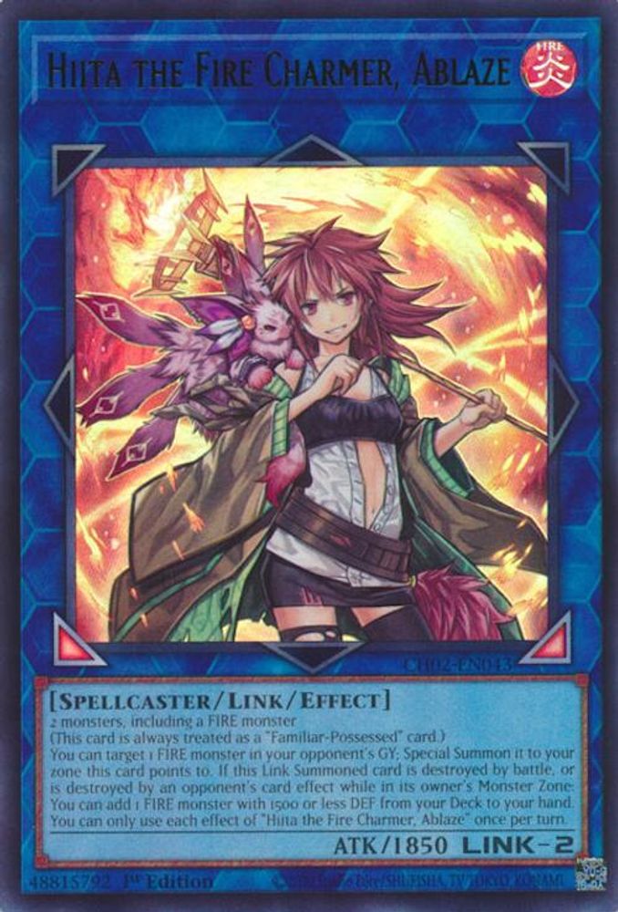 Hiita the Fire Charmer, Ablaze (CH02-EN043) - Ultra Rare
