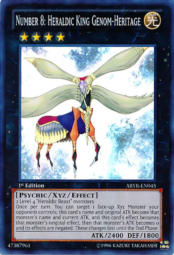 Number 8: Heraldic King Genom-Heritage (ABYR-EN045) - Super Rare