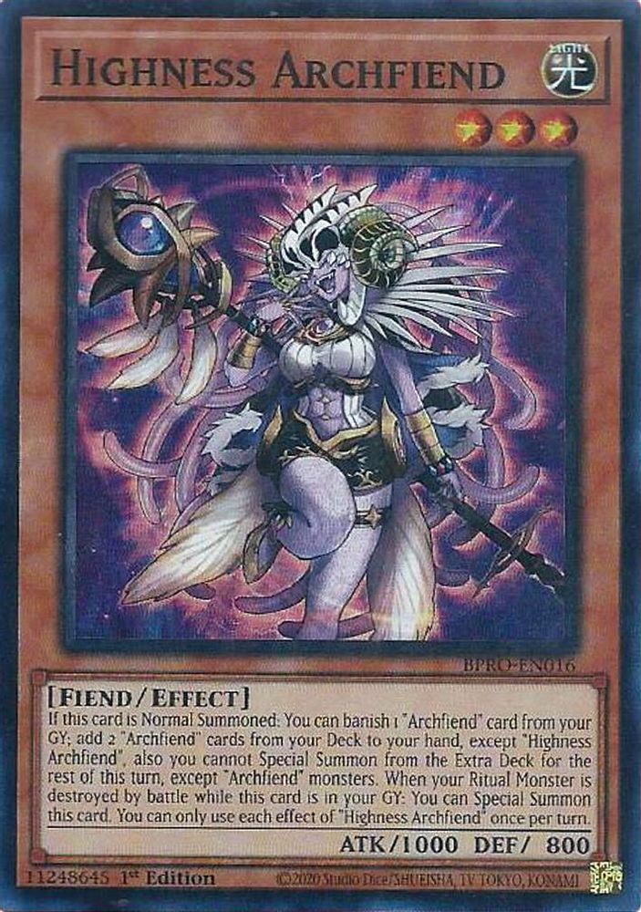Highness Archfiend (BPRO-EN016) - Super Rare