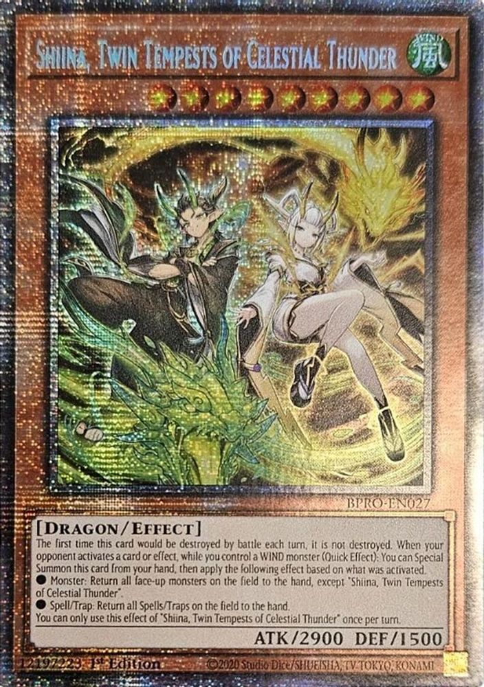 Shiina, Twin Tempests of Celestial Thunder (Starlight Rare) (BPRO-EN027) - Starlight Rare