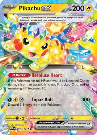 Pikachu ex 057/217  - Holofoil - Double Rare