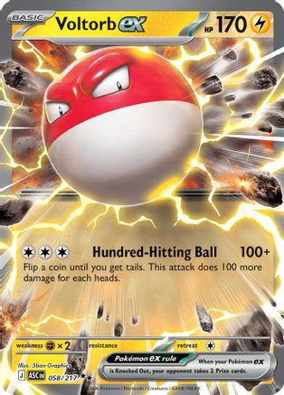 Voltorb ex 058  - Holofoil - Double Rare