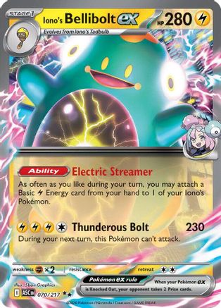 Iono's Bellibolt ex 070/217  - Holofoil - Double Rare