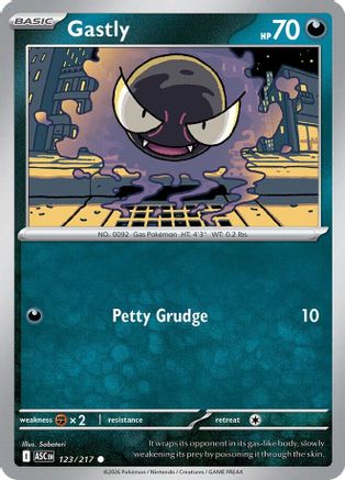 Gastly 123  - Reverse Holofoil - Common