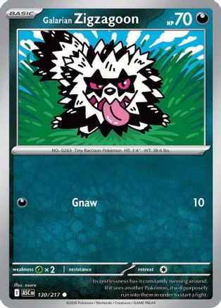Galarian Zigzagoon 130  - Reverse Holofoil - Common