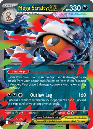 Mega Scrafty ex 135/217  - Holofoil - Double Rare