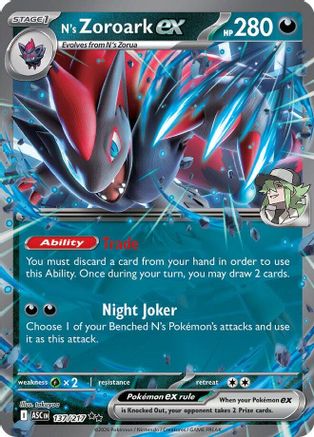 N's Zoroark ex 137/217  - Holofoil - Double Rare