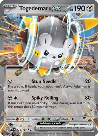 Togedemaru ex 149  - Holofoil - Double Rare