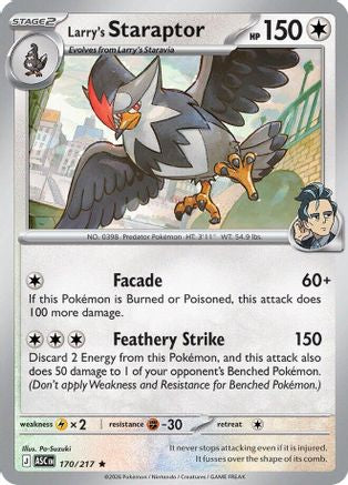 Larry's Staraptor 170/217  - Reverse Holofoil - Rare