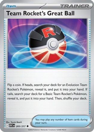 Team Rocket's Great Ball 205  - Uncommon