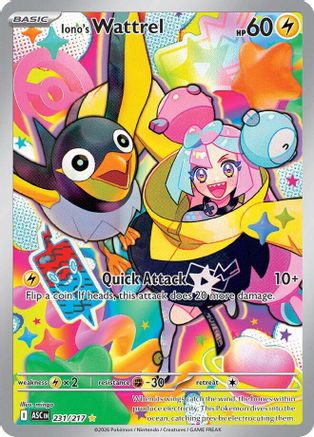 Iono's Wattrel 231/217  - Holofoil - Illustration Rare
