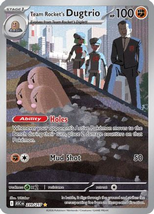 Team Rocket's Dugtrio 239/217  - Holofoil - Illustration Rare