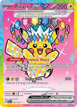 Pikachu ex 277/217  - Holofoil - Special Illustration Rare
