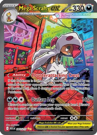 Mega Scrafty ex 285/217  - Holofoil - Special Illustration Rare