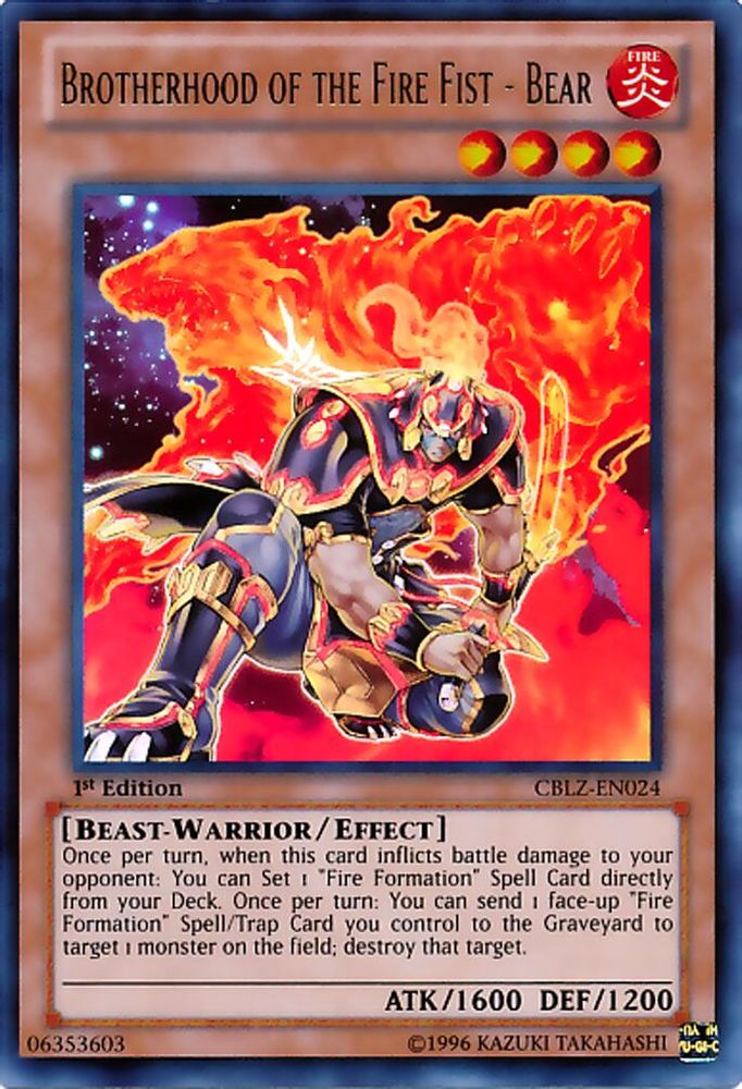 Brotherhood of the Fire Fist - Bear (CBLZ-EN024) - Ultra Rare