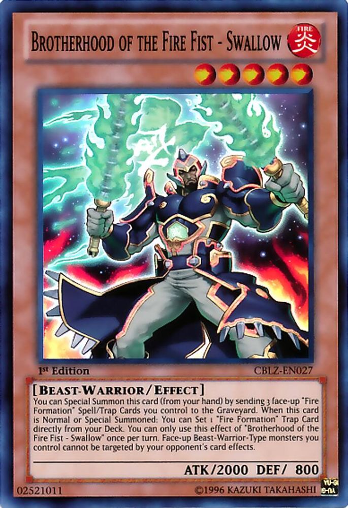 Brotherhood of the Fire Fist - Swallow (CBLZ-EN027) - Super Rare
