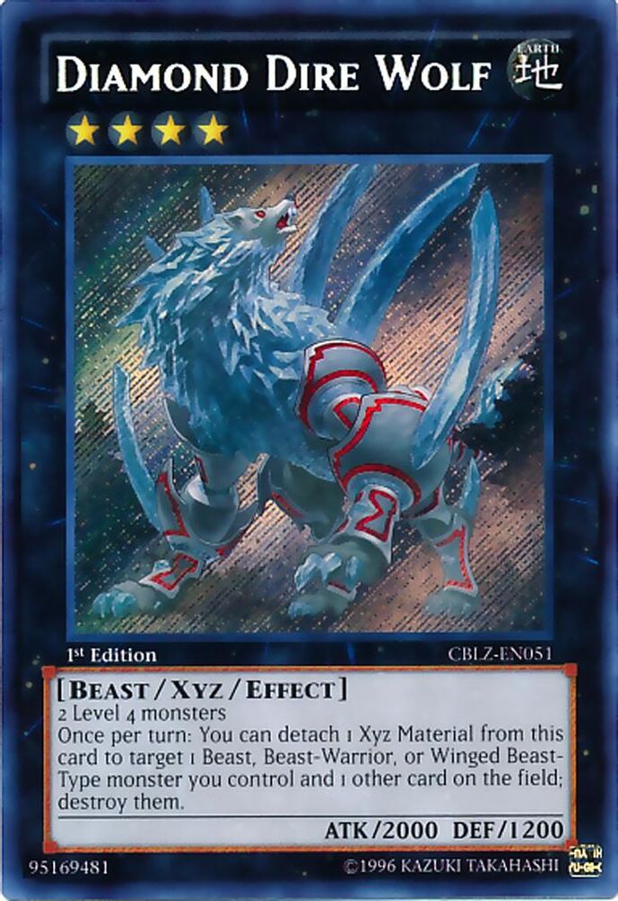 Diamond Dire Wolf (CBLZ-EN051) - Secret Rare