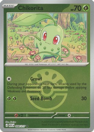 Chikorita (Friend Ball) 008  - Reverse Holofoil - Common