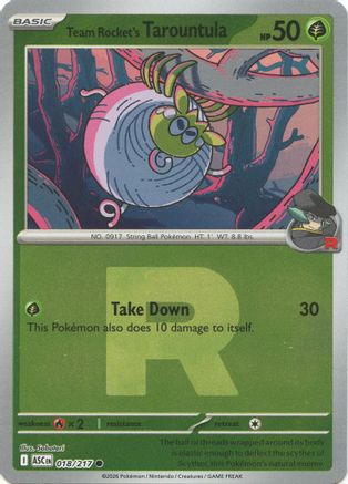 Team Rocket's Tarountula (Team Rocket) 018  - Reverse Holofoil - Common