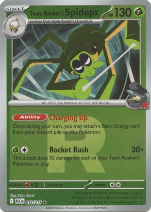 Team Rocket's Spidops (Team Rocket) 019  - Reverse Holofoil - Rare
