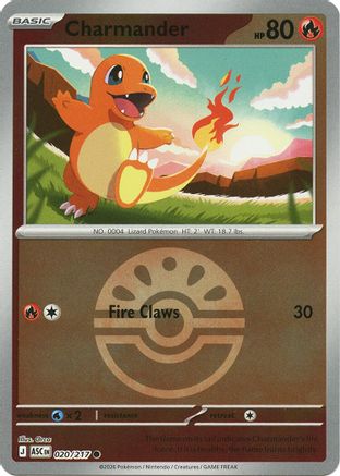Charmander (Friend Ball) 020  - Reverse Holofoil - Common