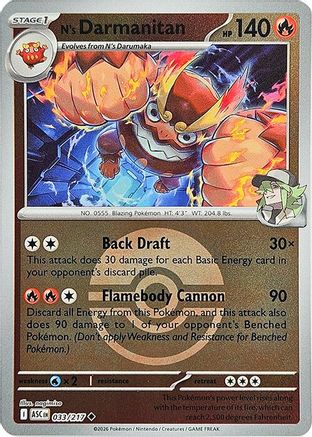 N's Darmanitan (Poke Ball) 033  - Reverse Holofoil - Uncommon