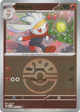 Raboot (Friend Ball) 037  - Reverse Holofoil - Common