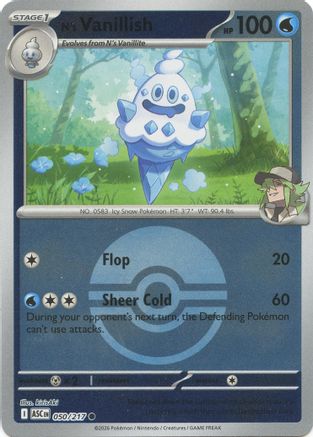 N's Vanillish (Poke Ball) 050  - Reverse Holofoil - Common