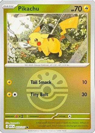 Pikachu (Friend Ball) 055  - Reverse Holofoil - Common