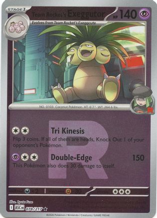 Team Rocket's Exeggutor (Team Rocket) 078  - Reverse Holofoil - Rare