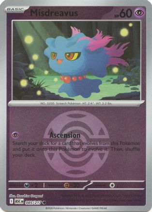Misdreavus (Dusk Ball) 085/217  - Reverse Holofoil - Common