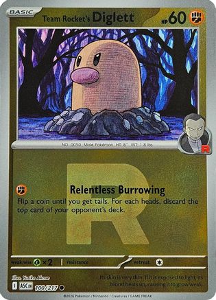 Team Rocket's Diglett (Team Rocket) 100  - Reverse Holofoil - Common