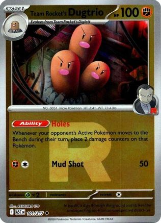 Team Rocket's Dugtrio (Team Rocket) 101/217  - Reverse Holofoil - Uncommon