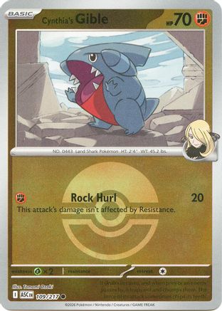Cynthia's Gible (Poke Ball) 109  - Reverse Holofoil - Common