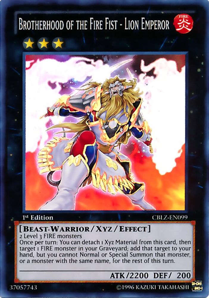 Brotherhood of the Fire Fist - Lion Emperor (CBLZ-EN099) - Super Rare