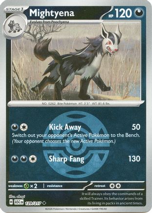 Mightyena (Dusk Ball) 129/217  - Reverse Holofoil - Uncommon
