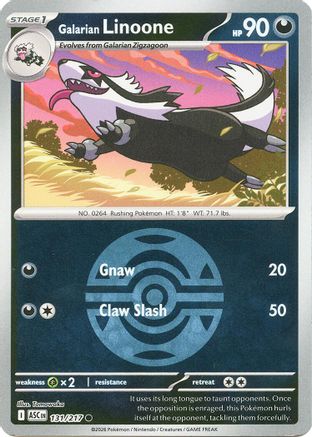 Galarian Linoone (Dusk Ball) 131  - Reverse Holofoil - Common