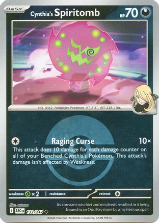 Cynthia's Spiritomb (Poke Ball) 133/217  - Reverse Holofoil - Uncommon