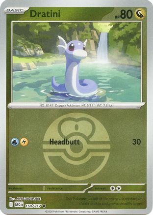 Dratini (Love Ball) 150  - Reverse Holofoil - Common