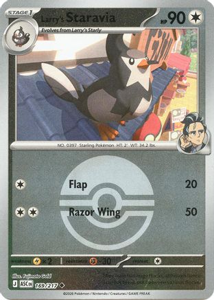 Larry's Staravia (Poke Ball) 169  - Reverse Holofoil - Uncommon