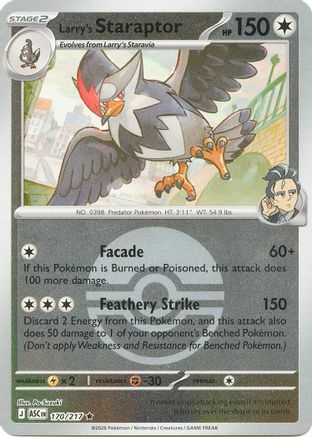 Larry's Staraptor (Poke Ball) 170/217  - Reverse Holofoil - Rare