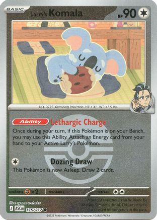 Larry's Komala (Poke Ball) 175  - Reverse Holofoil - Common
