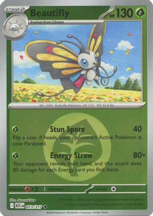 Beautifly (Energy Symbol Pattern) 013/217  - Reverse Holofoil - Uncommon