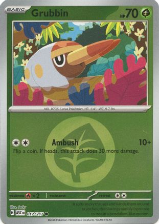 Grubbin (Energy Symbol Pattern) 017  - Reverse Holofoil - Common