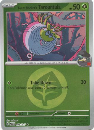 Team Rocket's Tarountula (Energy Symbol Pattern) 018  - Reverse Holofoil - Common