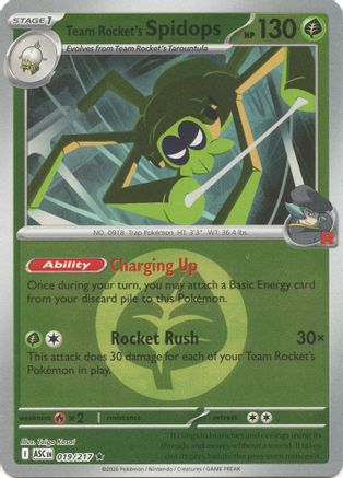 Team Rocket's Spidops (Energy Symbol Pattern) 019  - Reverse Holofoil - Rare