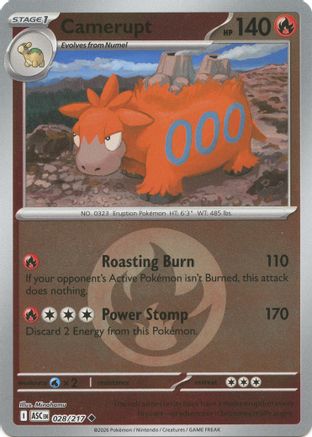 Camerupt (Energy Symbol Pattern) 028  - Reverse Holofoil - Uncommon