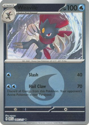 Weavile (Energy Symbol Pattern) 045/217  - Reverse Holofoil - Uncommon