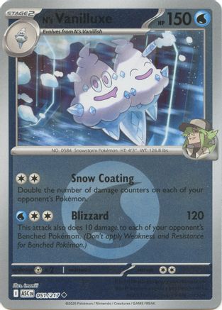 N's Vanilluxe (Energy Symbol Pattern) 051  - Reverse Holofoil - Uncommon