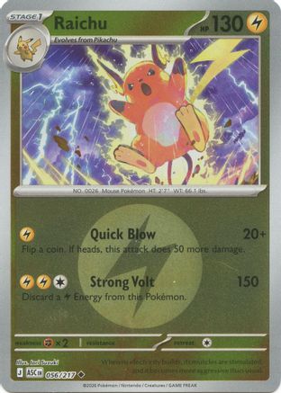 Raichu (Energy Symbol Pattern) 056  - Reverse Holofoil - Uncommon